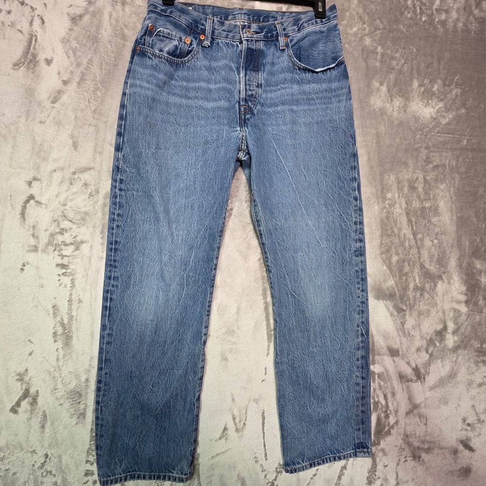 Vintage LEvis Premium 501 90s Jeans Mens 30x30 Blue Medium Wash Straight Leg